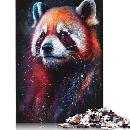 Puzzle für Erwachsene, buntes Graffiti, roter Panda, Puzzle 1000 Teile für Erwachsene, Kartonpuzzle für Erwachsene, Familienpuzzle, unmögliches Puzzle, 38 x 26 cm von LiJianXXXB