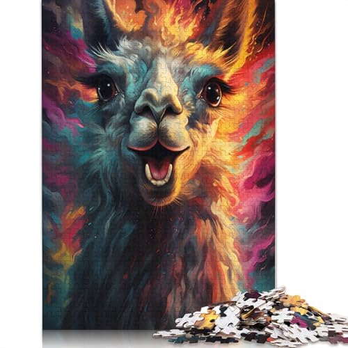 Puzzle für Erwachsene, buntes Lama-Puzzle, 1000 Teile, für Erwachsene, Kartonpuzzle für Erwachsene und Kinder ab 12 Jahren, Puzzle, Denkspiel, Größe 38 x 26 cm von LiJianXXXB