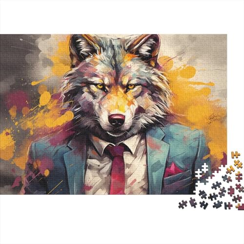 Puzzle für Erwachsene, buntes Wolfsgemälde, Puzzle für Erwachsene, 1000 Teile, Holzpuzzle für Erwachsene und Kinder ab 12 Jahren, Lernspiel, 50 x 75 cm von LiJianXXXB