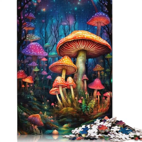 Puzzle für Erwachsene, farbenfrohe Pilzkunst für Erwachsene, 1000-teiliges Kartonpuzzle, geeignet für Erwachsene und Kinder ab 12 Jahren, Kunstwerk, Geschenk, 38 x 26 cm von LiJianXXXB