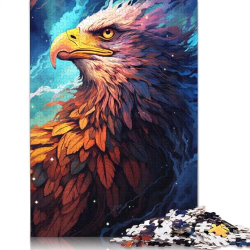 Puzzle für Erwachsene, farbenfroher Psychedelischer Adler, 1000-teiliges Puzzle, Kartonpuzzle für Erwachsene und Kinder ab 12 Jahren, entspannendes, intellektuelles Lernspielzeug, Größe 38 x 26 cm von LiJianXXXB