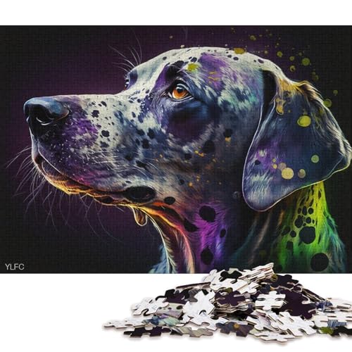 Puzzle für Erwachsene, farbenfrohes Dalmatiner-Puzzle, 1000 Teile, Holzpuzzle, geeignet für Erwachsene und Kinder ab 12 Jahren, Heimkunstdekor (Größe 75 * 50 cm) von LiJianXXXB