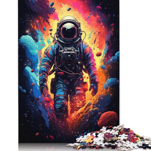 Puzzle für Erwachsene, farbenfrohes Fantasie-Puzzle mit hübschem Astronauten, 1000 Teile, für Erwachsene, Kartonpuzzle für Erwachsene und Kinder ab 12 Jahren, Puzzle, Denkspiel, Größe 38 x 26 cm von LiJianXXXB