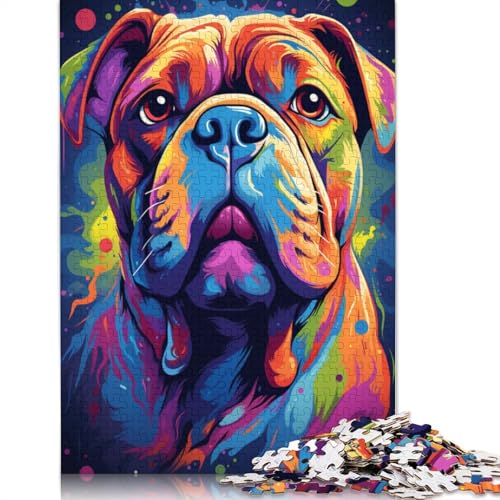 Puzzle für Erwachsene, farbenfrohes psychedelisches Gemälde, Hunde-Puzzle, 1000 Teile, Holzpuzzle für Erwachsene und Kinder ab 12 Jahren, Puzzle, Denkspiel, Größe 75 x 50 cm von LiJianXXXB