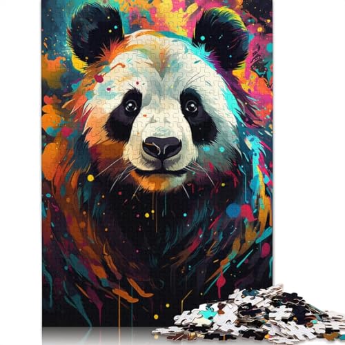 Puzzle für Erwachsene, farbenfrohes psychedelisches Panda-Tierpuzzle, 1000 Teile, für Erwachsene, Kartonpuzzle für Erwachsene und Kinder ab 12 Jahren, Puzzle, Denkspiel, Größe 38 x 26 cm von LiJianXXXB