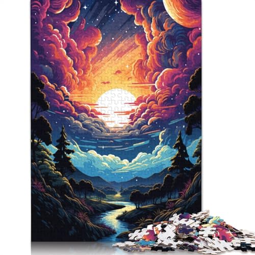 Puzzle für Erwachsene, farbenfrohes psychedelisches Paradies, 1000-teiliges Puzzle, Holzpuzzle für Erwachsene und Kinder ab 12 Jahren, Lernspielzeug, Familienspiele, Größe 75 x 50 cm von LiJianXXXB