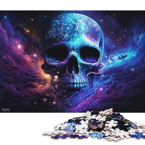 Puzzle für Erwachsene, kosmische Kunst, Totenkopf, Puzzle für Erwachsene, 1000 Teile, Kartonpuzzle für Erwachsene und Familien, Spielzeug, Denkspiel (Größe 38 * 26 cm) von LiJianXXXB