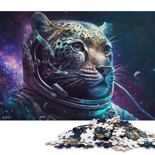 Puzzle für Erwachsene, kosmischer Astronaut, Leopard, Puzzle für Erwachsene, 1000 Teile, Holzpuzzle für Erwachsene und Familien, Spielzeug, Denkspiel (Größe 75 * 50 cm) von LiJianXXXB