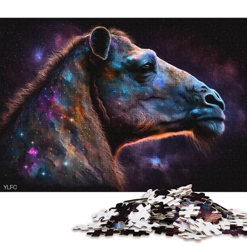 Puzzle für Erwachsene, kosmisches Galaxie-Kamel, Puzzle für Erwachsene, 1000 Teile, Kartonpuzzle für Erwachsene und Familien, Spielzeug, Denkspiel (Größe 38 * 26 cm) von LiJianXXXB