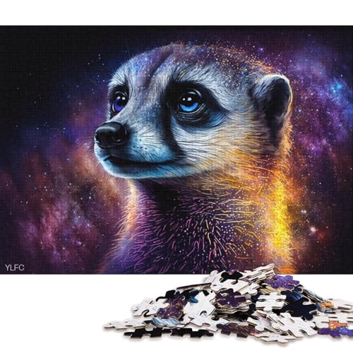 Puzzle für Erwachsene, kosmisches Tier-Erdmännchen, 1000-teiliges Puzzle, Holzpuzzle für Erwachsene und Kinder ab 12 Jahren, Lernspielzeug (Größe 75 * 50 cm) von LiJianXXXB