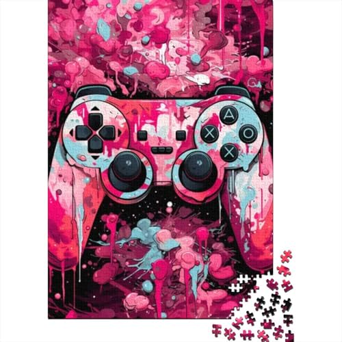 Puzzle für Erwachsene, rosa Game Controller, 1000-teiliges Puzzle, Holzpuzzle für Erwachsene und Kinder ab 12 Jahren, Lernpuzzle, Familienspiel, Größe: 75 x 50 cm von LiJianXXXB