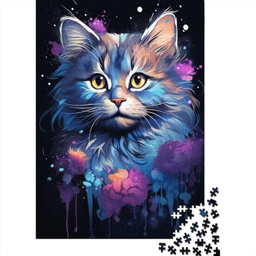 Puzzle für Erwachsene, schöne Katze, 1000-teiliges Puzzle, Holzpuzzle für Erwachsene und Kinder, Lernspiel (Größe 75 x 50 cm) von LiJianXXXB