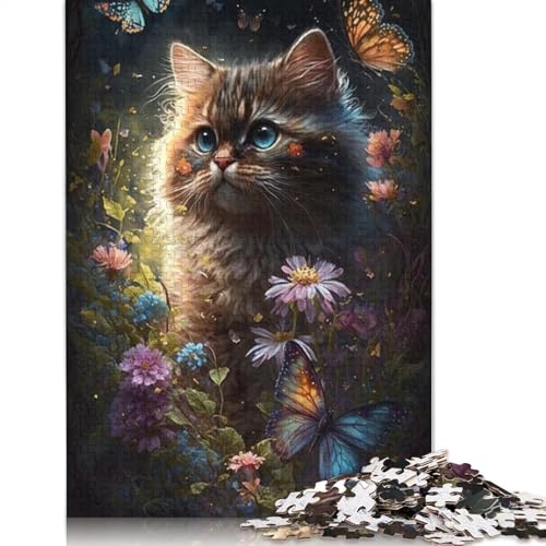 Puzzle für Erwachsene, süßes Kätzchen, 1000-teiliges Puzzle für Erwachsene, Kartonpuzzle für Erwachsene und Kinder ab 12 Jahren, tolles Geschenk für Erwachsene, 38 x 26 cm von LiJianXXXB