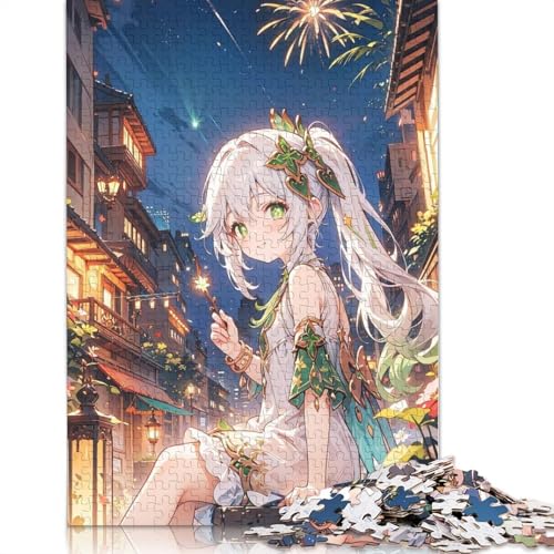 Puzzle für Erwachsene,Genshin Impact-Puzzle für Erwachsene,1000 Puzzleteile aus Pappe für Erwachsene und Kinder ab 12 Jahren,tolles Geschenk für Erwachsene (Größe 38 x 26 cm) von LiJianXXXB