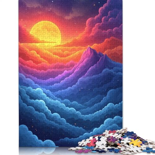 Puzzle für Erwachsene 1000 Regenbogenwellen-Puzzles mit Regenbogenwellen, Puzzles für Erwachsene, Holzpuzzles, Familienspiele, 75 x 50 cm von LiJianXXXB