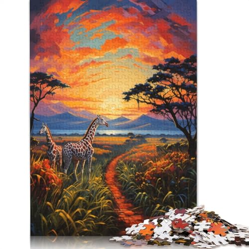 Puzzle für Erwachsene 1000 Teile, Afrika-Savanne, Puzzle für Erwachsene, Kartonpuzzle, Familienspiele, 38 x 26 cm von LiJianXXXB