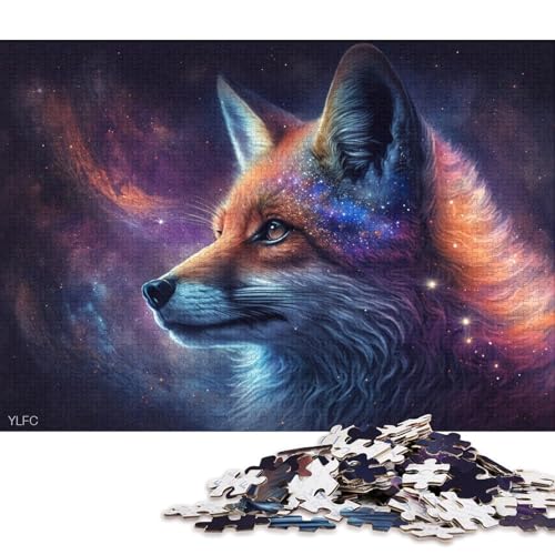 Puzzle für Erwachsene 1000 Teile, Cosmic Galaxy Fox, Puzzle für Erwachsene, Holzpuzzle, Lernspielzeug, 75 x 50 cm von LiJianXXXB