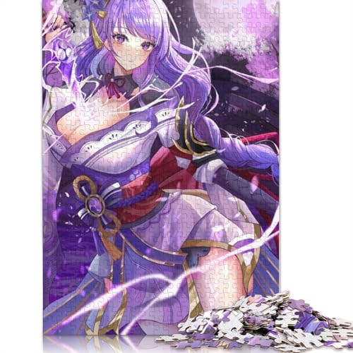 Puzzle für Erwachsene 1000 Teile,Genshin Impact Raiden Shogun,Puzzles für Erwachsene und Kinder,Holzpuzzle,Heimdekoration,Puzzlespielzeug (Größe 75 x 50 cm) von LiJianXXXB