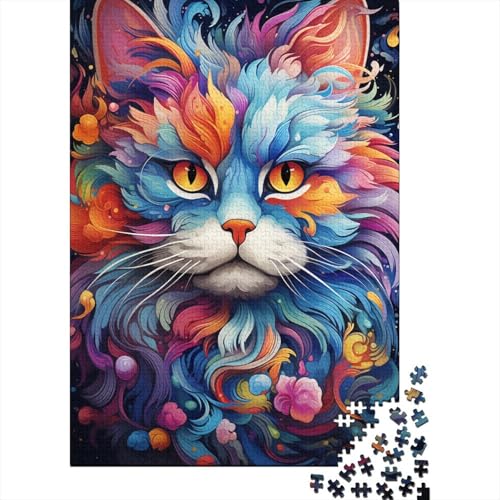 Puzzle für Erwachsene 1000 Teile Buntes psychedelisches Tierzebra-Puzzle für Erwachsene Holzpuzzle Herausforderndes Spiel 50x75 cm von LiJianXXXB