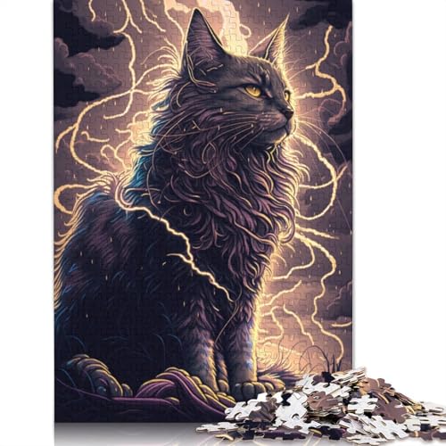 Puzzle für Erwachsene 1000 Teile Fantasie Maine Coon Katze Puzzle für Erwachsene Holzpuzzle Heimdekoration Größe: 75x50cm von LiJianXXXB