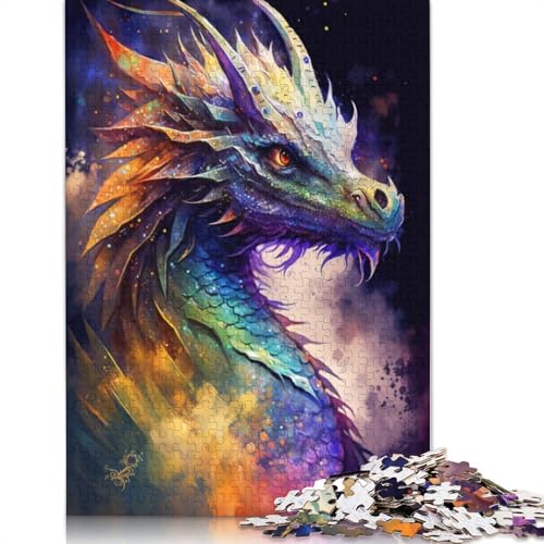 Puzzle für Erwachsene 1000 Teile Graffiti Fliegender Drache Puzzle Geschenk Karton Puzzle Lernspiel Herausforderung Spielzeug 38x26cm von LiJianXXXB