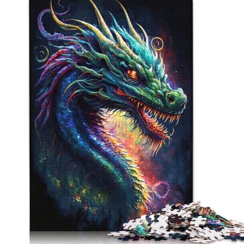 Puzzle für Erwachsene Graffiti Chinesischer Drache 1000-teiliges Puzzle Lernspiele Holzpuzzle für Erwachsene und Jugendliche ab 12 Jahren Spielspielzeug 75x50cm von LiJianXXXB