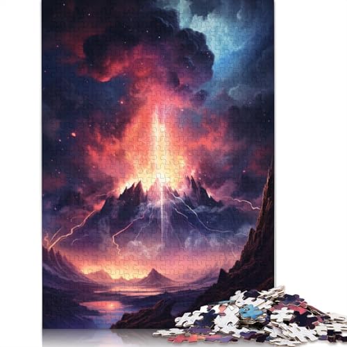 Puzzle für Erwachsene mit 1000 Teilen, Vulkanausbrüche, für Erwachsene und Kinder, Holzpuzzle, Spielzeug, Wanddekoration, Größe 75 x 50 cm von LiJianXXXB