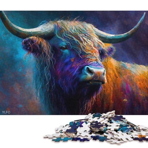 Puzzle für Erwachsene mit 1000 Teilen, buntes Yak-Puzzle für Erwachsene, Puzzle, Holzpuzzle, Lernspielzeug, 75 x 50 cm von LiJianXXXB