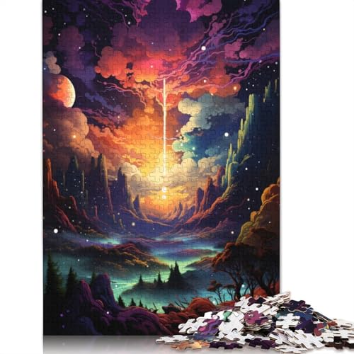 Puzzle für Erwachsene mit 1000 Teilen, farbenfrohes psychedelisches Weltraum-Puzzle für Erwachsene, Kartonpuzzle, lustiges Geschenk, Größe 38 x 26 cm von LiJianXXXB