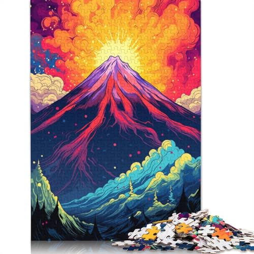 Puzzle für Erwachsene mit 1000 Teilen Seltsamer Vulkanausbruch für Erwachsene und Kinder, Holzpuzzle, Spielzeug, Wanddekoration, Größe 75 x 50 cm von LiJianXXXB