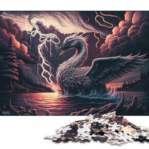 Puzzle für Erwachsene und Jugendliche, Art Swan, 1000 Teile, Puzzle aus Karton, geeignet für Erwachsene und Kinder ab 12 Jahren, Lernspiele, 38 x 26 cm von LiJianXXXB