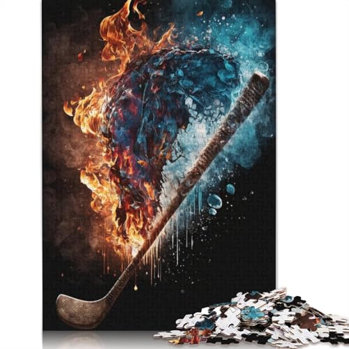 Puzzle für Erwachsene und Kinder, 1000 Teile, Hockeyspieler-Puzzle, Kartonpuzzle, Heimdekorationspuzzle, 38 x 26 cm von LiJianXXXB