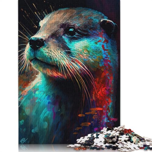 Puzzle für Erwachsene und Kinder, 1000 Teile, Otter-Graffiti-Puzzle für Erwachsene, Holzpuzzle, tolle Geschenke zu Weihnachten, 75 x 50 cm von LiJianXXXB