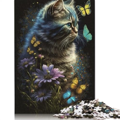 Puzzle für Erwachsene und Kinder, 1000 Teile, süßes Kätzchen-Puzzle, Karton-Puzzle, Heimdekorations-Puzzle, 38 x 26 cm von LiJianXXXB