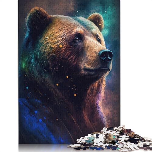 Puzzle für Erwachsene und Kinder, Braunbär-Graffiti-Kunst, 1000 Teile, für Erwachsene, Geschenke, Kartonpuzzle für Jugendliche und Erwachsene, Denkspiel, 38 x 26 cm von LiJianXXXB