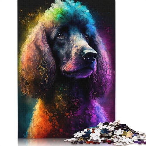 Puzzle für Erwachsene und Kinder, Bunter Graffiti-Pudel, 1000 Teile, für Erwachsene, Geschenke, Holzpuzzle für Jugendliche und Erwachsene, Denkspiel, 75 x 50 cm von LiJianXXXB