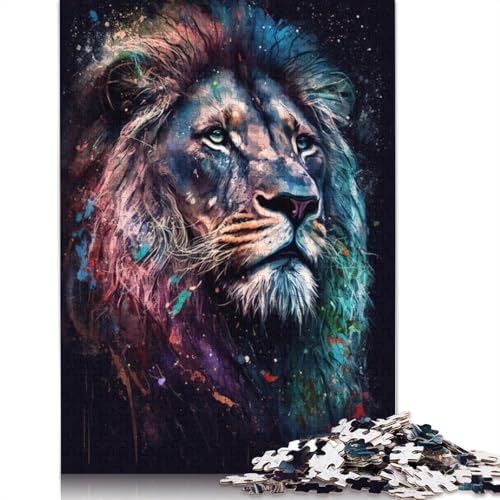 Puzzle für Erwachsene und Kinder, Cosmic Lion Graffiti, 1000 Teile, für Erwachsene, Geschenke, Holzpuzzle für Jugendliche und Erwachsene, Denkspiel, 75 x 50 cm von LiJianXXXB