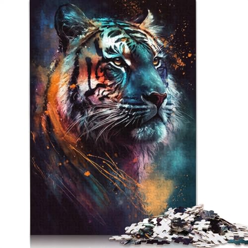 Puzzle für Erwachsene und Kinder, Cosmic Tiger Graffiti, 1000 Teile, für Erwachsene, Geschenke, Kartonpuzzle für Jugendliche und Erwachsene, Denkspiel, 38 x 26 cm von LiJianXXXB