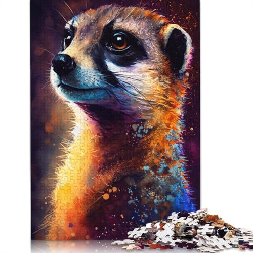 Puzzle für Erwachsene und Kinder, Erdmännchen-Graffiti, 1000 Teile, für Erwachsene, Geschenke, Holzpuzzle für Jugendliche und Erwachsene, Denkspiel, 75 x 50 cm von LiJianXXXB