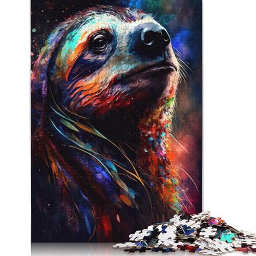 Puzzle für Erwachsene und Kinder, Faultier-Tier-Graffiti, 1000 Teile, für Erwachsene, Geschenke, Holzpuzzle für Jugendliche und Erwachsene, Denkspiel, 75 x 50 cm von LiJianXXXB