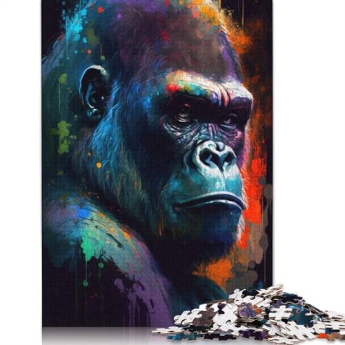 Puzzle für Erwachsene und Kinder, Graffiti-Gorilla, 1000 Teile, für Erwachsene, Geschenke, Holzpuzzle für Jugendliche und Erwachsene, Denkspiel, 75 x 50 cm von LiJianXXXB