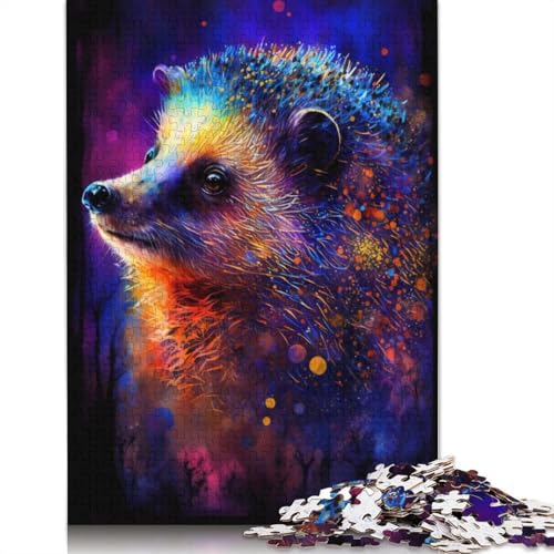 Puzzle für Erwachsene und Kinder, Igel-Graffiti, 1000 Teile, für Erwachsene, Geschenke, Holzpuzzle für Jugendliche und Erwachsene, Denkspiel, 75 x 50 cm von LiJianXXXB