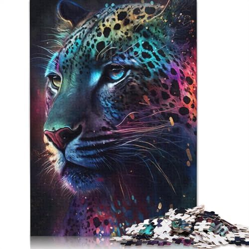 Puzzle für Erwachsene und Kinder, Wildes Leoparden-Graffiti, 1000 Teile, für Erwachsene, Geschenke, Holzpuzzle für Jugendliche und Erwachsene, Denkspiel, 75 x 50 cm von LiJianXXXB