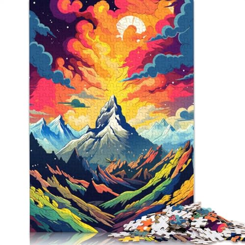 Puzzle für Erwachsene und Kinder,farbenfrohe psychedelische Landschaft im Kaukasusgebirge,1000-teiliges Puzzle für Erwachsene,Holzpuzzle für Erwachsene und Kinder ab 12 Jahren,tolles Geschenk von LiJianXXXB