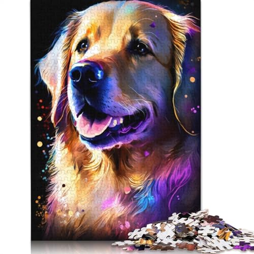 Puzzle für Erwachsene und Kinder,farbenfrohes Graffiti-Golden Retriever-Puzzle,1000 Teile,Puzzle für Erwachsene,Kartonpuzzle für Erwachsene und Kinder ab 12 Jahren,lustige Puzzles für die ganze von LiJianXXXB