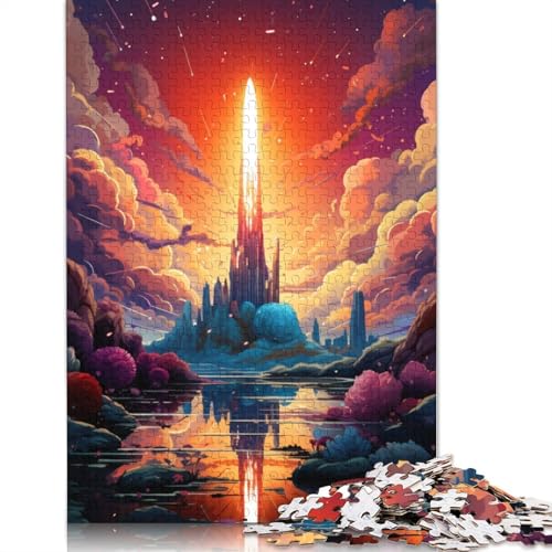 Puzzle für Erwachsene und Kinder Die farbenfrohe Psychedelia des Space Shuttle Dawn 1000-teiliges Puzzle für Erwachsene,Holzpuzzle für Erwachsene und Kinder ab 12 Jahren,tolles Geschenk von LiJianXXXB