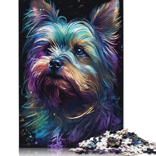 Puzzle für Kinder, Yorkshire-Terrier-Hund, 1000 Teile, Puzzle aus Pappe für Erwachsene und Kinder ab 12 Jahren, Lernspiel, Herausforderungsspielzeug, 38 x 26 cm von LiJianXXXB