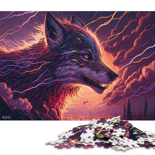 Puzzle für Teenager, Art Wolf Animals, 1000 Teile, Puzzle aus Karton, geeignet für Erwachsene und Teenager ab 12 Jahren, tolle Geschenke und Spielzeuge, 38 x 26 cm von LiJianXXXB