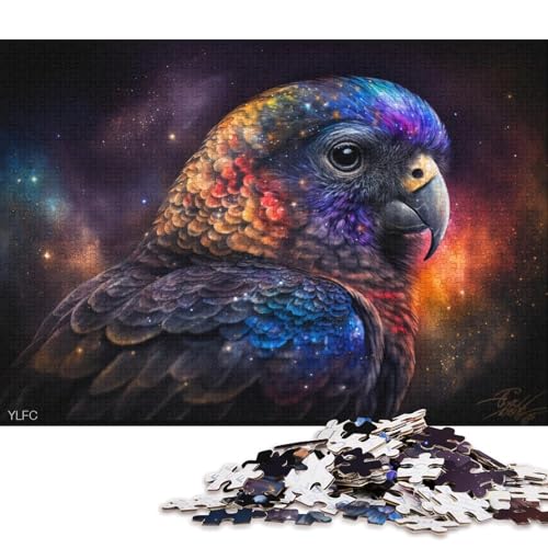 Puzzle für Teenager, kosmischer Galaxiepapagei, 1000 Teile, Holzpuzzle, geeignet für Erwachsene und Teenager ab 12 Jahren, tolle Geschenke und Spielzeuge, 75 x 50 cm von LiJianXXXB