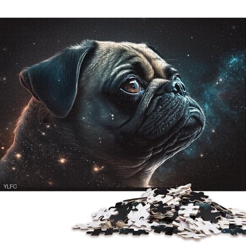 Puzzle mit 1000 Teilen, Cosmic Pug, Puzzle für Erwachsene, Kartonpuzzle, Lernspielzeug, 38 x 26 cm von LiJianXXXB